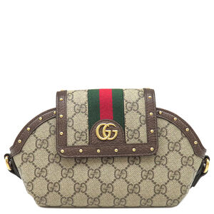 Gucci GG Supreme Ophidia Shoulder Bag Air Pods Max Case Canvas Brown